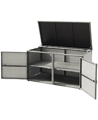 Gouun 88 Gallon Garden Patio Rattan Storage Container Box