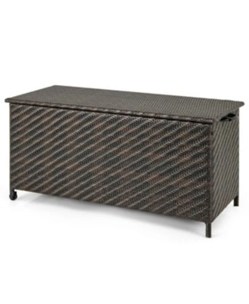 Gouun 85 Gallon Outdoor Storage Box with Removable Liner Universal Wheels