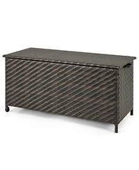 Gouun 85 Gallon Outdoor Storage Box with Removable Liner Universal Wheels