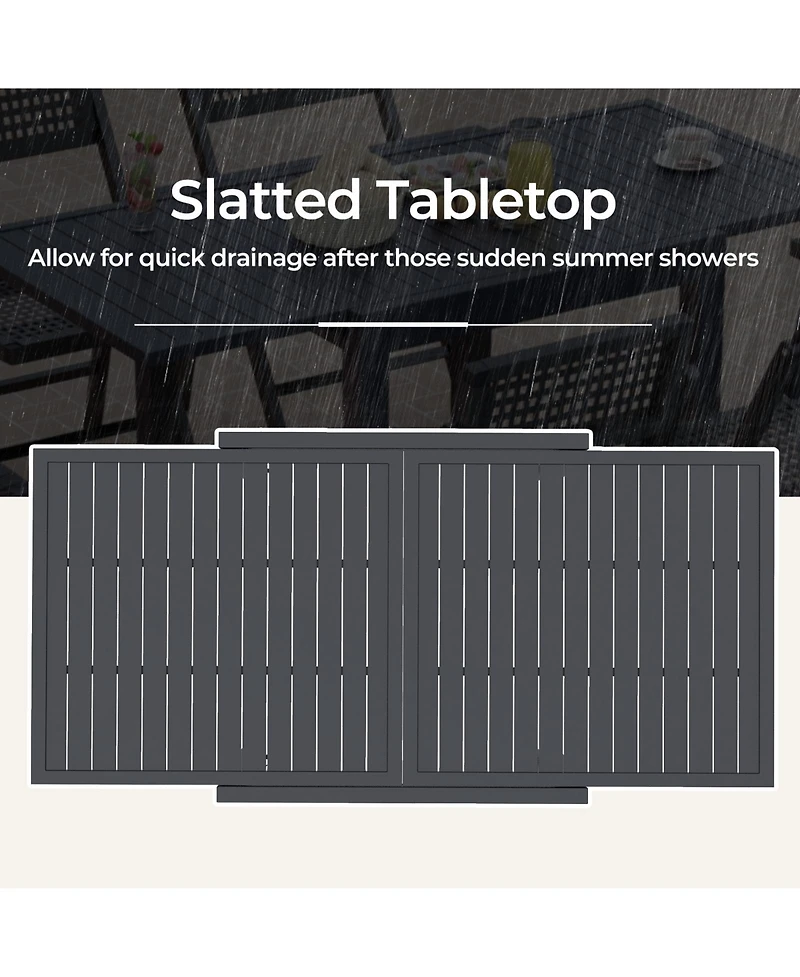 Gouun Expandable Patio Dining Table for 4-6 People