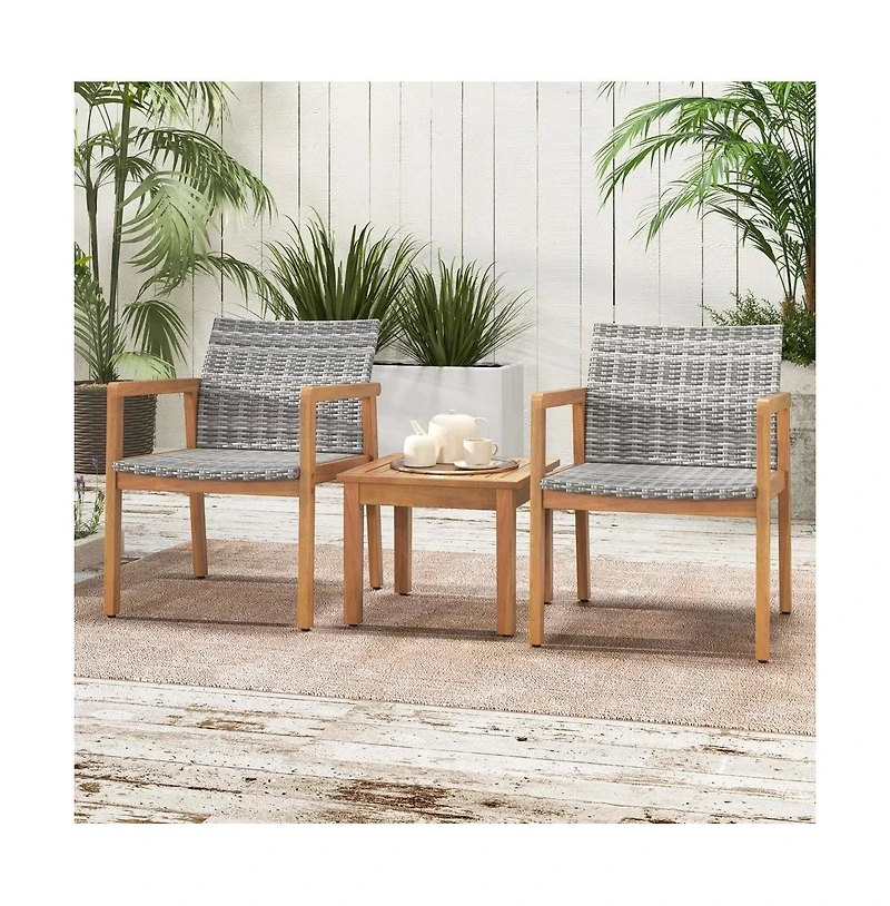 Gouun 3 Pieces Patio Furniture Set with Chair