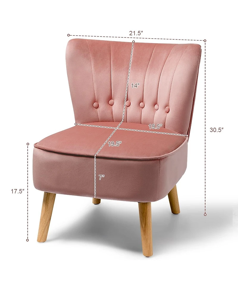 Gouun Armless Accent Chair Tufted Velvet Leisure Chair