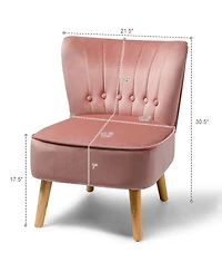 Gouun Armless Accent Chair Tufted Velvet Leisure Chair