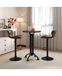 Gouun Set of 2 Adjustable Bar Stools Swivel Bar Chairs Pub Kitchen