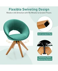 Gouun Swivel Accent Chair with Oversized Upholstered Seat for Home Office