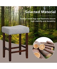 Gouun Set of 2 25 Inch Bar Stool with Curved Seat Cushions
