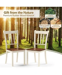 Gouun 2 Pieces Solid Whitesburg Spindle Back Wood Dining Chairs