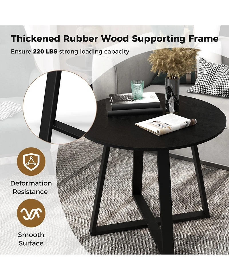 Gouun 36 Inch Mid-Century Round Dining Table with Pedestal Base for Dining Room