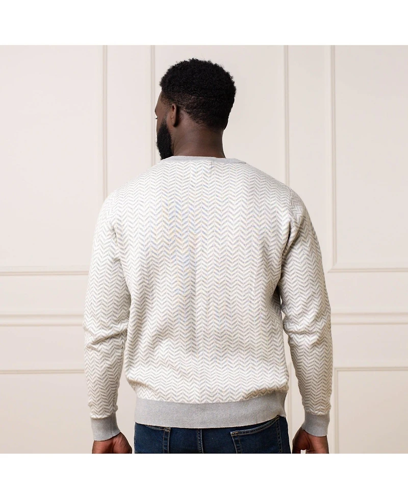 Hope & Henry Men's Crew Neck Intarsia Sweater