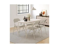 4 Pack Folding Chairs With Padded Cushion and Back, for Outside, Foldable Metal Frame Hold Up to 350 Lbs,
