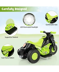Gymax 6V Kids Bubble Car Electric Ride on Motorcycle w/ Music Button & Led Headlight