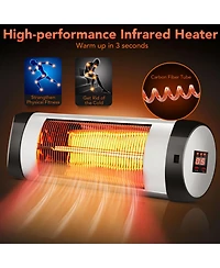 1500W Wall-Mounted Electric Patio Infrared Heater with Remote Control