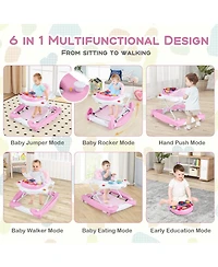 Gouun 6 in 1 Foldable Baby Walker with Adjustable Height