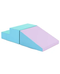 Gouun 2-Piece Step and Slide Climber for Infants Toddlers Baby Soft Play Set Foam Blocks