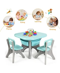 Gouun In/Outdoor 3-Piece Plastic Children Play Table & Chair Set