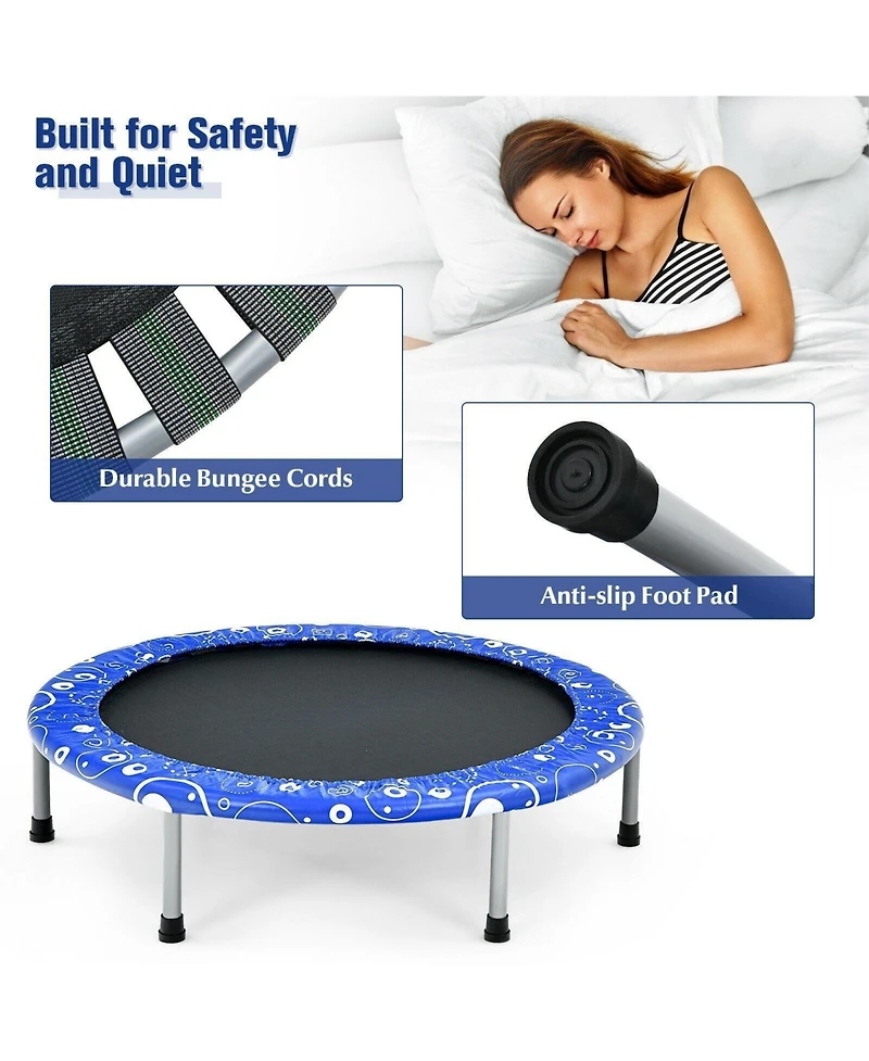 Gouun 36 Inch Kids Trampoline Mini Rebounder with Full Covered Handrail