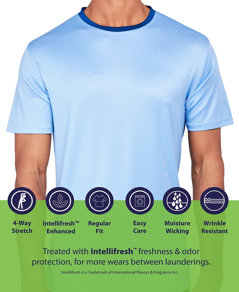 Society of Threads Men's Regular-Fit Broken Stripe Performance T-Shirt