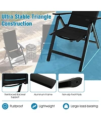 Gymax Patio Folding Chairs Lightweight Outdoor Dining Chairs w/ Padded Seat