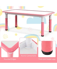 Gouun Kids Table and Chairs Set for 4 with Graffiti Desktop