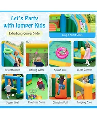 Gouun Inflatable Water Slide with Dual Slides and Splash Pool Bounce House with 735W Blower