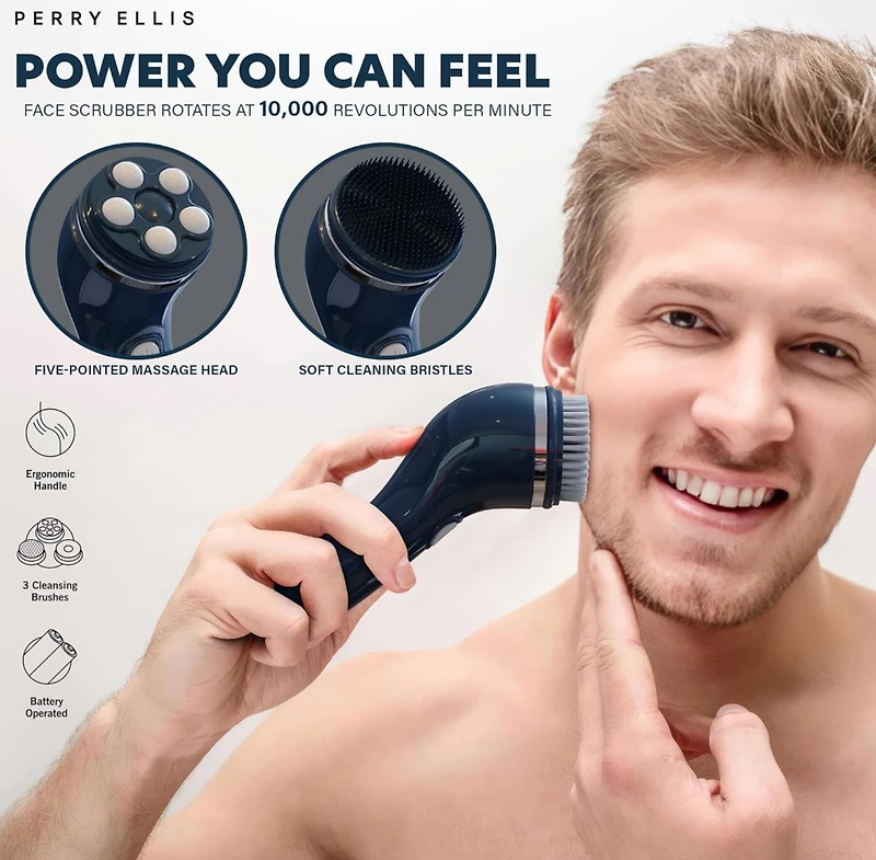 Men S 4-in-1 Massage & Facial Cleaning Device