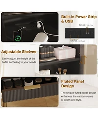 gaomon Makeup Vanity Desk with Lights & Power Outlet