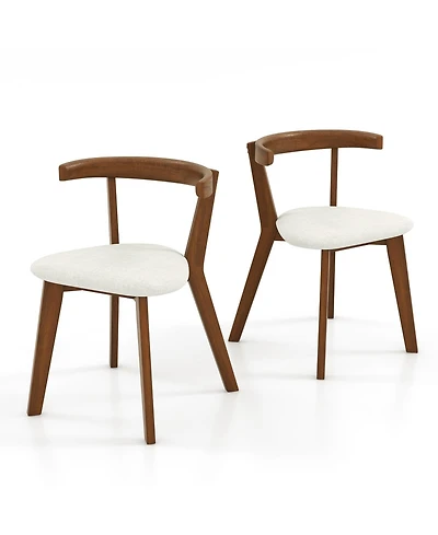 Gouun Wood Dining Chair Set of 2 with Padded Seat and Curved Back