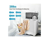 Gouun 26 Pound Portable Semi-automatic Washing Machine with Built-in Drain Pump