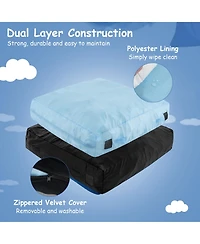 Gouun 57 x 57 Inch Crash Pad Sensory Mat with Foam Blocks and Washable Velvet Cover