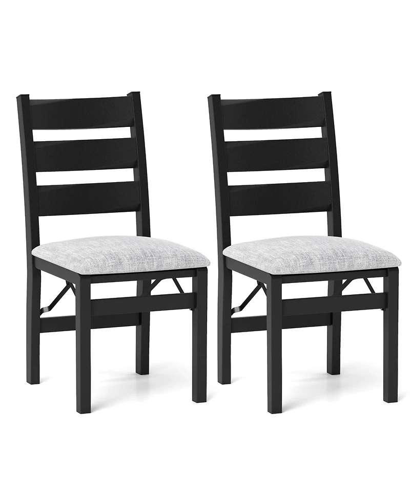 Gouun Modern Upholstered Folding Chairs Set of 2 with Comfy Backrest