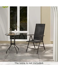 Gouun 1 Piece Patio Folding Dining Chairs with 7-Level Adjustable High Backrest