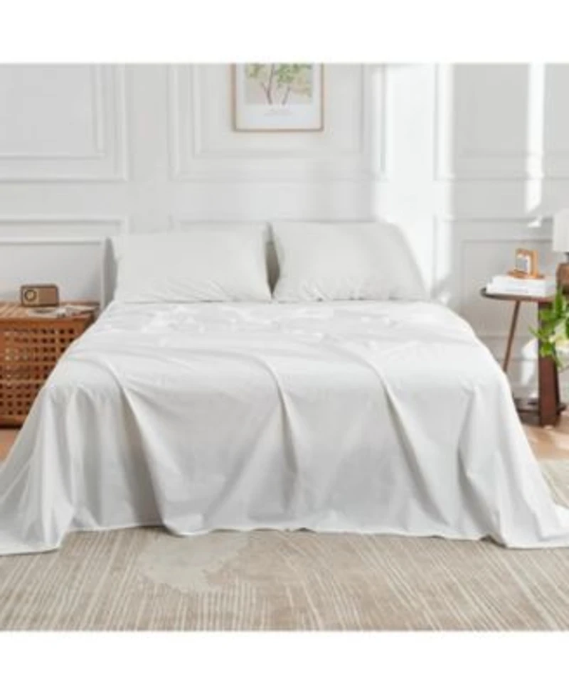 Doz By Sijo Doz 100 Long Staple Cotton Sheet Set Classic Percale Hotel Cool Crisp Breathable Durable