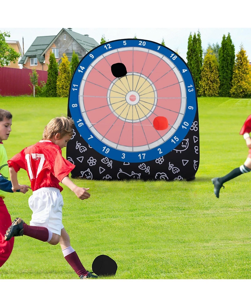 Gouun Large Dart Board for Kids with 4 Kick Balls