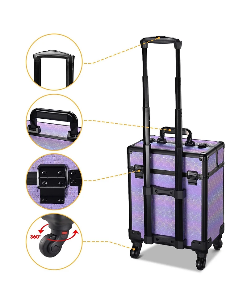 Byootique 3-Piece Makeup Train Cases Cosmetic Organizer Kit Grace ForgetMeNo