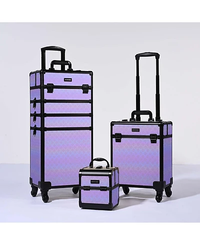 Byootique 3-Piece Makeup Train Cases Cosmetic Organizer Kit Grace ForgetMeNo