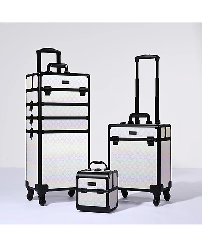 Byootique 3-Piece Makeup Train Cases Cosmetic Organizer Kit Grace ForgetMeNo
