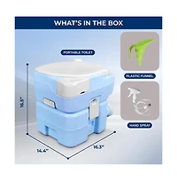 SereneLife 20-Liter Outdoor Portable Toilet with Extra Large Seat, Moonwhite