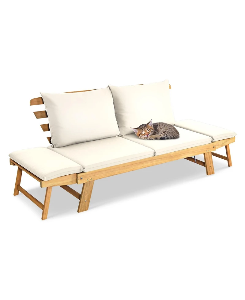 Gouun Adjustable Patio Convertible Sofa with Thick Cushion