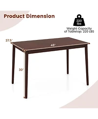 Gouun 48 Inches Mid Century Dining Table for 4 with Rubber Wood Legs