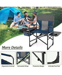 Gouun Folding Camping Directors Chair with Cooler Bag and Side Table