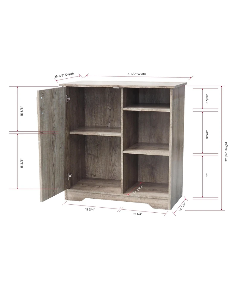 Kings Brand Furniture Verret Accent Storage Cabinet, Oak