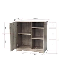 Kings Brand Furniture Verret Accent Storage Cabinet, Oak