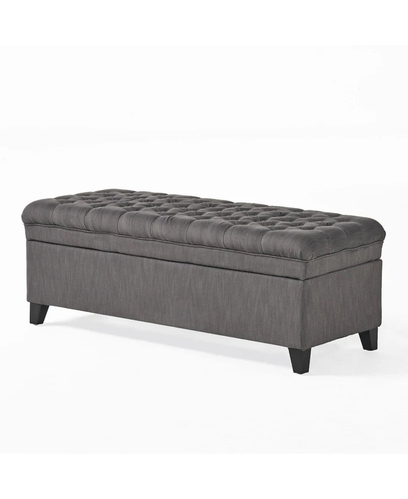Button-Tufted Storage Ottoman with Soft-Close Lid, Storage for Bedroom, Living Room, Entryway-The Pop Home