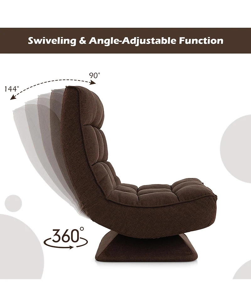 Gouun 5-Level Adjustable 360° Swivel Floor Chair with Massage Pillow