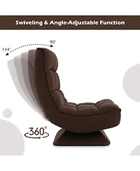 Gouun 5-Level Adjustable 360° Swivel Floor Chair with Massage Pillow