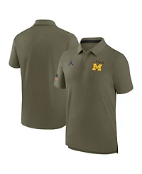 Jordan Men's Olive Michigan Wolverines 2024 Military Appreciation Tour Performance Polo