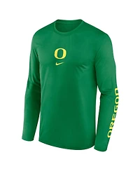 Nike Men's Green Oregon Ducks Primetime Center Lockup Two-Hit Legend Long Sleeve T-Shirt