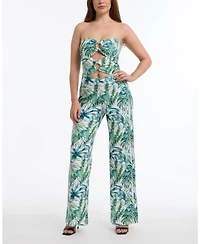 Bebe Women's Strapless Cutout Jumpsuit with Metal Ring Detail