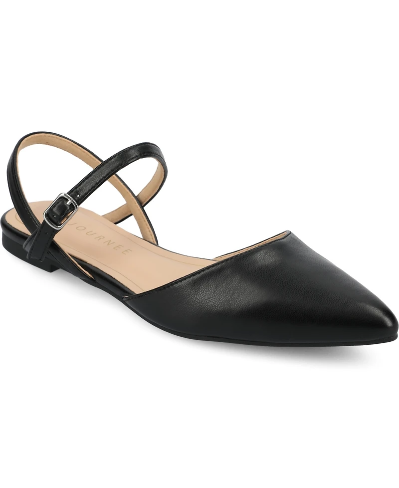 Journee Collection Women's Martine Strappy Pointed Toe Flats