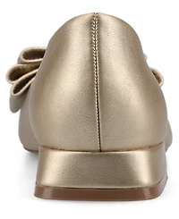 Journee Collection Women's Ophelia Bow Low Block Heel Dress Flats
